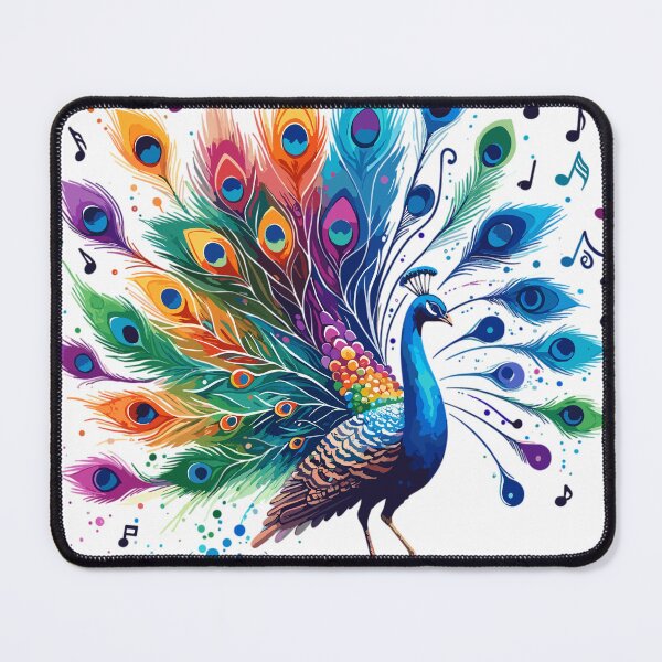 Item preview, Peacock with musical notes as tail feathers designed and sold by LongIslandDesgn.