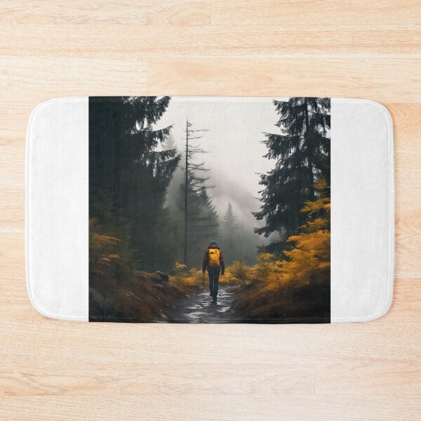 Item preview, Autumn Hike Through the Foggy Forest designed and sold by Shirtastically.