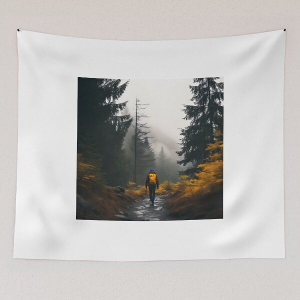 Item preview, Autumn Hike Through the Foggy Forest designed and sold by Shirtastically.