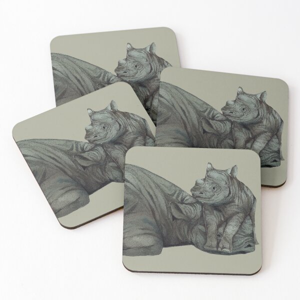 Item preview, Graceful Guardians: Watercolor Elegance in the Rhino andabt Rhino  Collection designed and sold by Hadamundo.