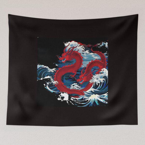 Item preview, Twin Red dragons. designed and sold by livinken.