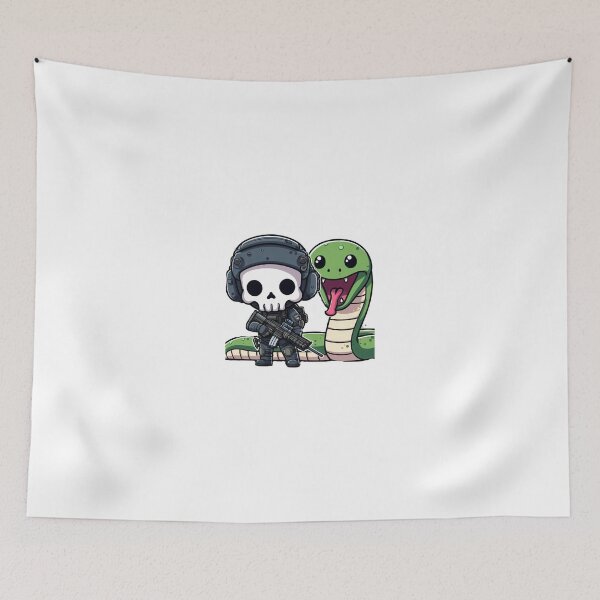 Item preview,  Cute skeleton in tactical gear with snake designed and sold by Wxjtecki.