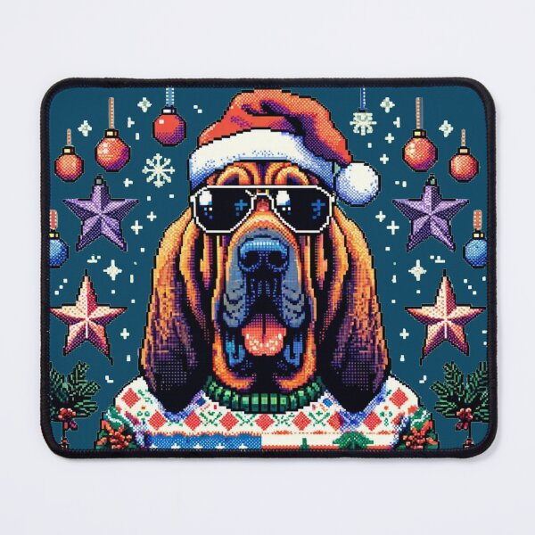 Item preview, Merry Woofmas | Happy Patriotic Bloodhound in Ugly Sweater USA Flag Edition designed and sold by TheMostLikely.