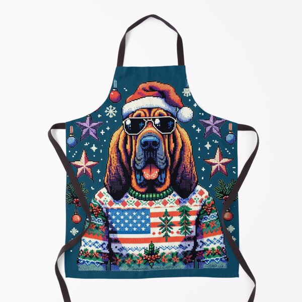 Item preview, Merry Woofmas | Happy Patriotic Bloodhound in Ugly Sweater USA Flag Edition designed and sold by TheMostLikely.