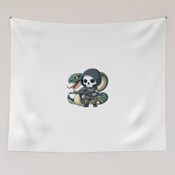 Item preview, Cute skeleton in tactical gear with snake designed and sold by Wxjtecki.