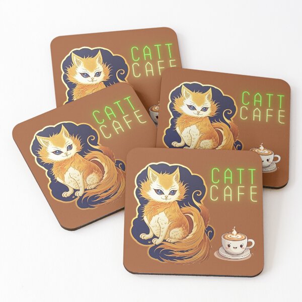 Item preview, cat cafe is beautiful, cute and unique in design,tone brown  designed and sold by DeepDrop Studio.