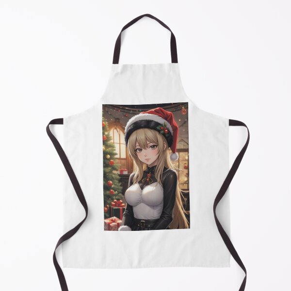 Item preview, Innocent Cute Goth Anime Girl With Santa Hat designed and sold by BlueJacketSword.