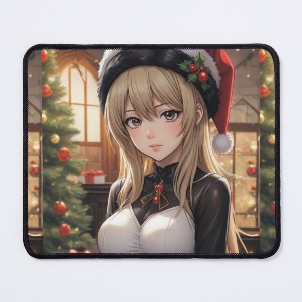 Item preview, Innocent Cute Goth Anime Girl With Santa Hat designed and sold by BlueJacketSword.