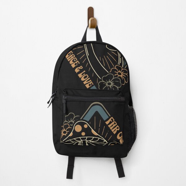 Item preview, Peace love mushroom black designed and sold by Dhirendra Rajpurohit.