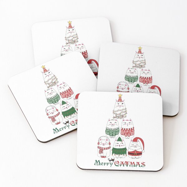 Item preview, Kawaii Merry Catmas Funny X-mas Cat Tree designed and sold by JinJinYoon.