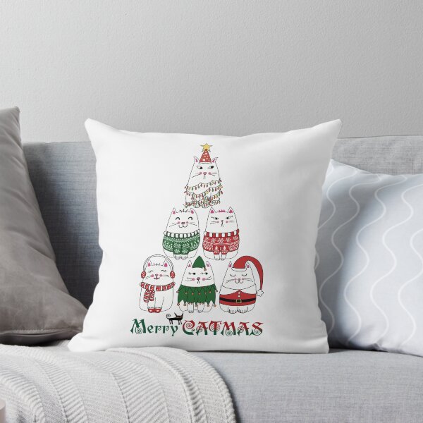 Item preview, Kawaii Merry Catmas Funny X-mas Cat Tree designed and sold by JinJinYoon.