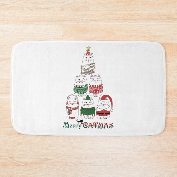 Item preview, Kawaii Merry Catmas Funny X-mas Cat Tree designed and sold by JinJinYoon.
