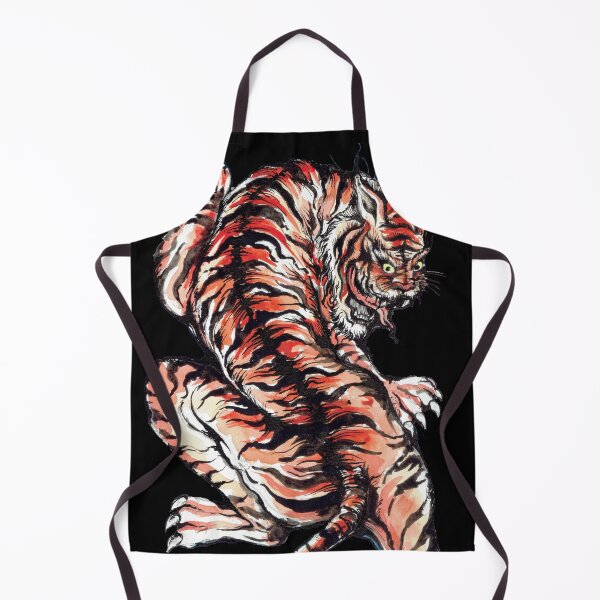 Item preview, Serenade of Stripes: Vintage Japanese Tattoo Inspired Watercolor Tiger Collection designed and sold by Hadamundo.