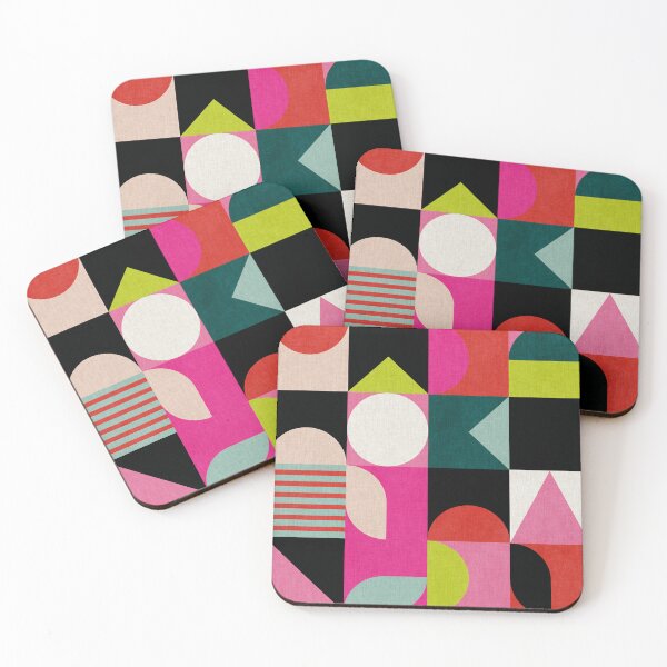 Item preview, Bauhaus Geometry Checkered Vivid Pink designed and sold by Ana-Rut-Bre.