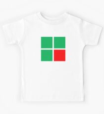 Squares: Green, Green, Green, Red Kids Tee