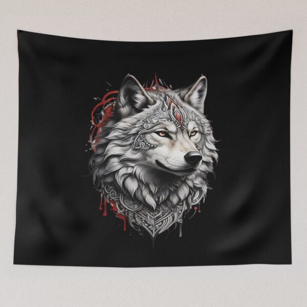 Item preview, Wolf Head Tribal Tattoo Powerful Wolf designed and sold by Grafixfun.