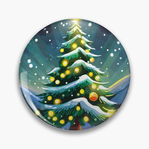 Item preview, christmas tree on snowy night with lights designed and sold by fotofeast.