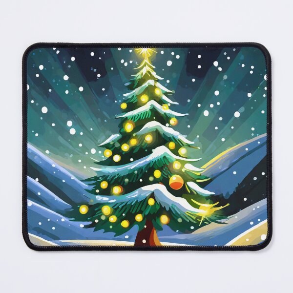 Item preview, christmas tree on snowy night with lights designed and sold by fotofeast.