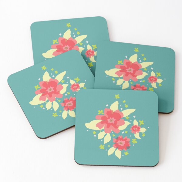 Item preview, Later Season Blooms in Reds, Lemon and Teal designed and sold by Aureusglow.