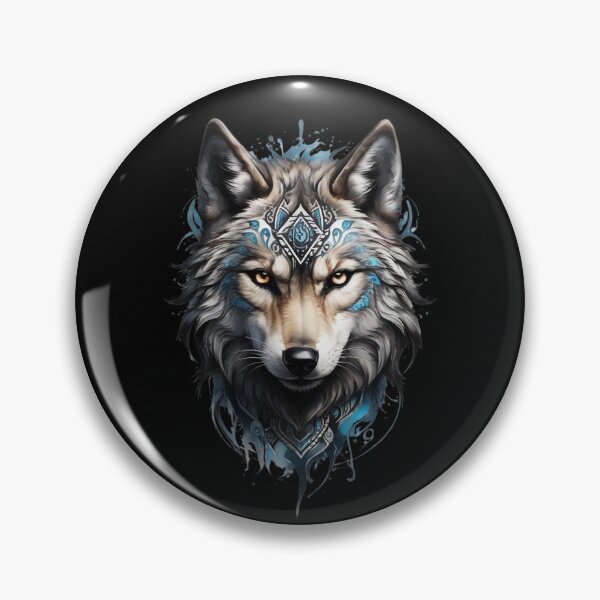 Item preview, Wolf Head Tribal Tattoo Powerful Wolf designed and sold by Grafixfun.
