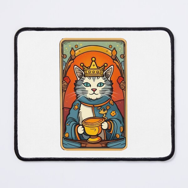 Item preview, Cute cat tarot king of cup designed and sold by KorArtStudio.