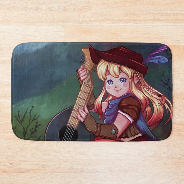 Item preview, Lute player Chibi in front of a castle landscape designed and sold by Allraunde.art.