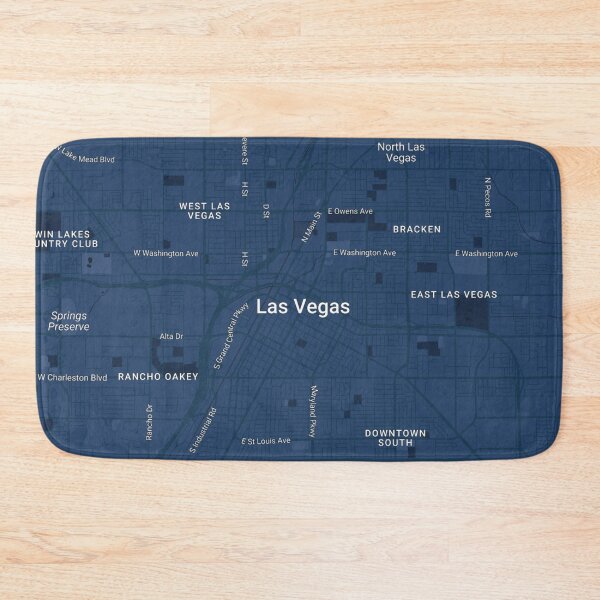 Item preview, Charting the Strip: A Dark Blue Minimalist Map of the Las Vegas Strip designed and sold by Akira Miyamoto.