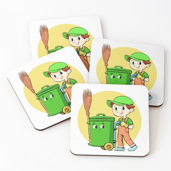 Item preview, boy recycles with a wheelie bin designed and sold by duxpavlic.
