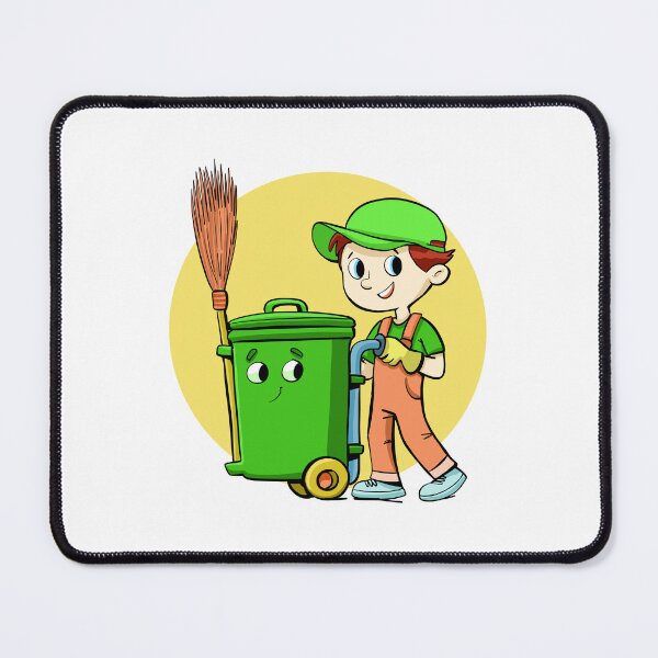 Item preview, boy recycles with a wheelie bin designed and sold by duxpavlic.