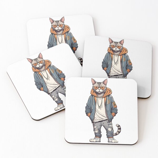 Item preview, Cute drip cat with luxury streetwear clothes designed and sold by ExtraSilver.