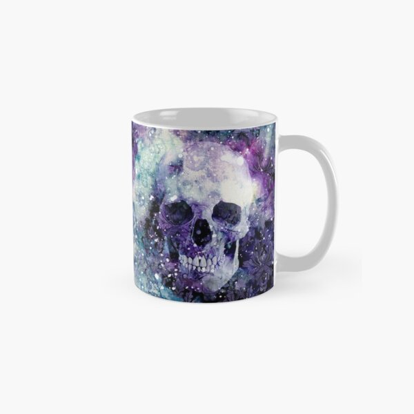 Purple Green Nebula Damask Skull Mug Classic Mug