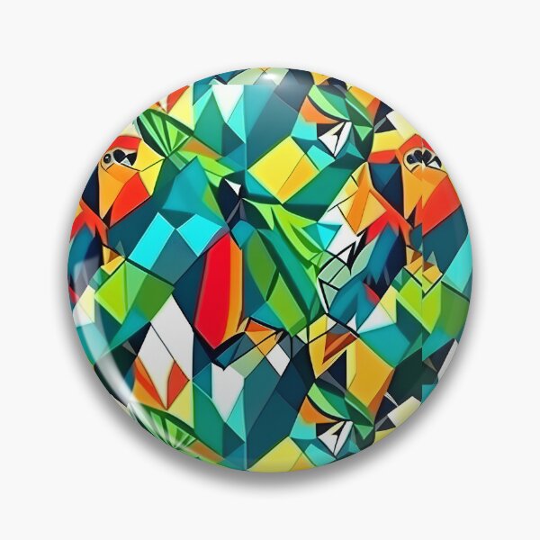 Artikelvorschau, Geometrisches grünes Papageienmuster entworfen und verkauft von Geonimalia.
