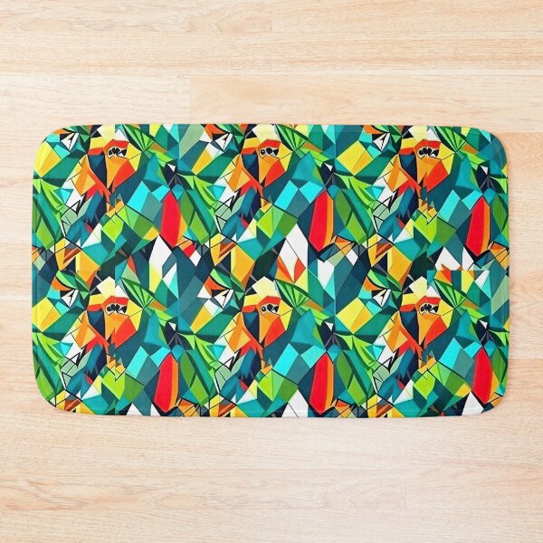 Item preview, Geometric Green Parrots Pattern designed and sold by Geonimalia.