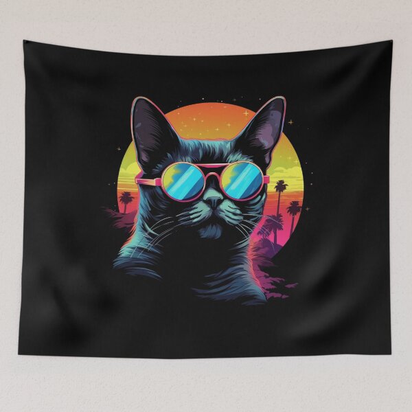 Item preview, Retro Wave Abyssinian Cat Shirt designed and sold by RedDesignSyc.