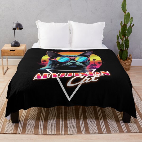 Item preview, Retro Wave Abyssinian Cat Miami Shirt designed and sold by RedDesignSyc.