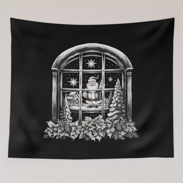 Item preview, Santa Claus Night Scene Window Pictures for Chalk Marker  designed and sold by AnnaMDesign.