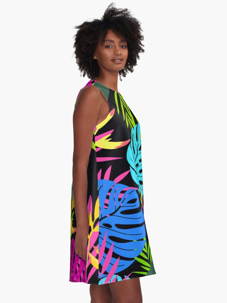 Neon tropical clearance dress