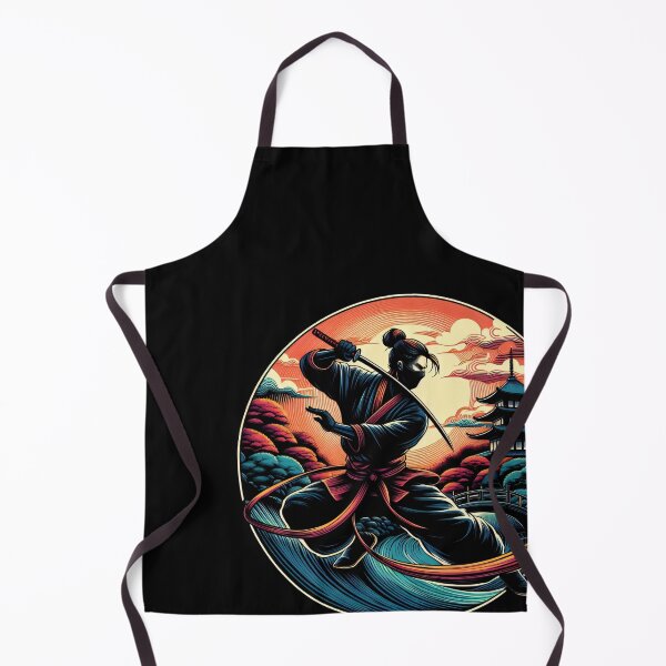 Item preview, Ninjutsu Wave Pose Ukiyo-e Temple Design designed and sold by RedDesignSyc.