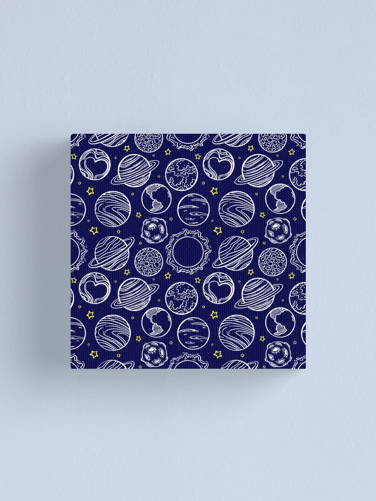 Thumbnail 1 of 3, Canvas Print, Seamless alien pattern designed and sold by RubyCollection.
