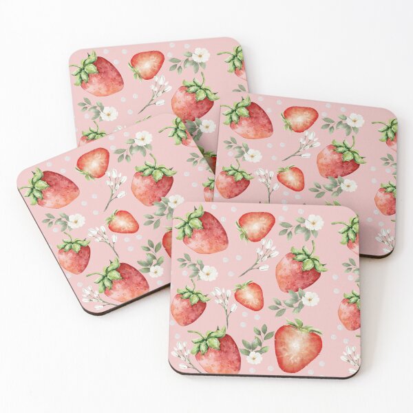 Item preview, Strawberry and Floral Watercolor Seamless Pattern designed and sold by Hawa Shama.