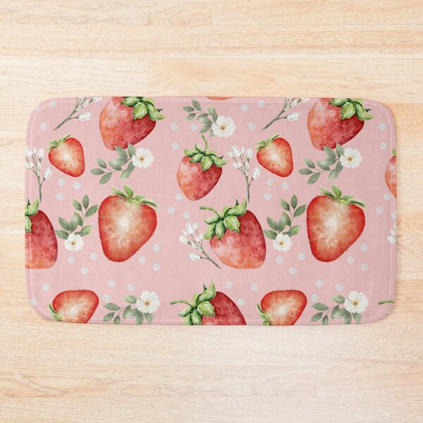 Item preview, Strawberry and Floral Watercolor Seamless Pattern designed and sold by Hawa Shama.