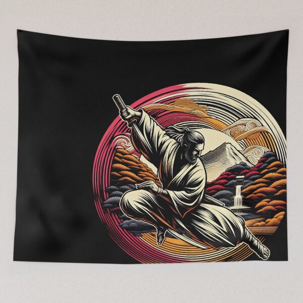 Item preview, Ninjutsu Ukiyo-e Mountain Design designed and sold by RedDesignSyc.