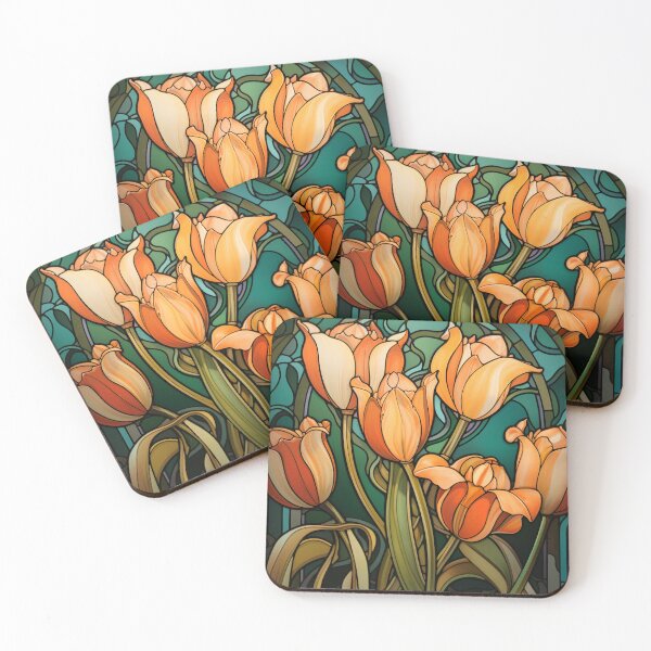 Item preview, Tulips Art Nouveau Style designed and sold by ArtNouveauChic.