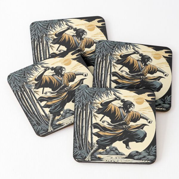 Item preview, Ninjutsu Pose Ukiyo-e Circle Design designed and sold by RedDesignSyc.
