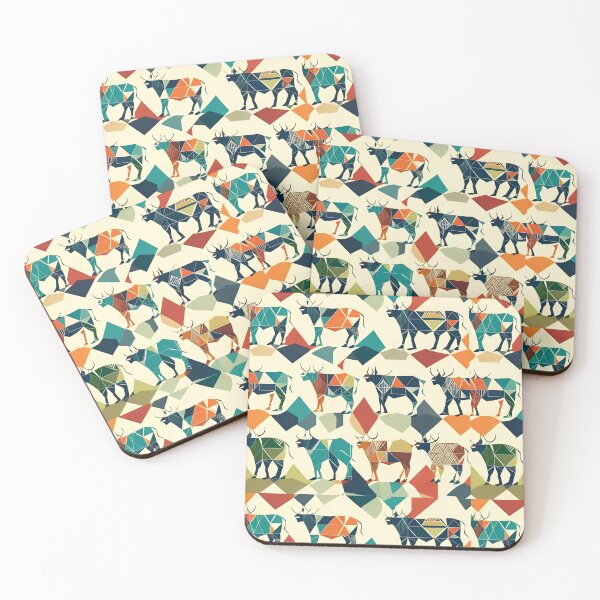 Item preview, Geometric Cows Pattern designed and sold by Geonimalia.