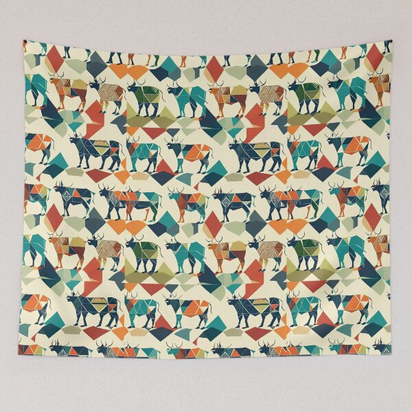 Item preview, Patrón geométrico de vacas designed and sold by Geonimalia.
