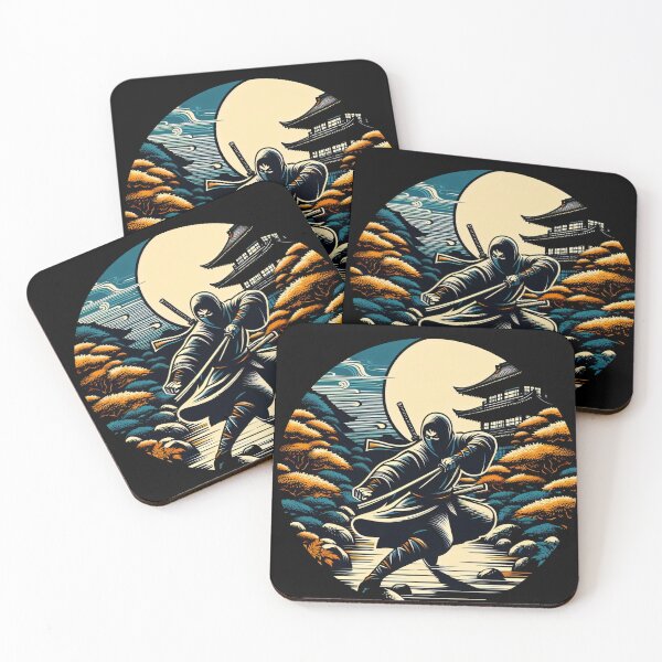 Item preview, Ninjutsu Pose Ninja Ukiyo-e Circle Design designed and sold by RedDesignSyc.