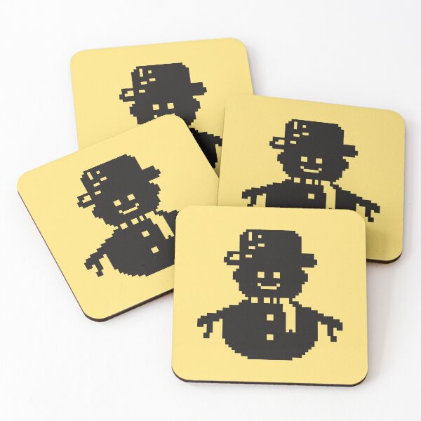Item preview, Snowman pixel art in black designed and sold by Xatutik.art.