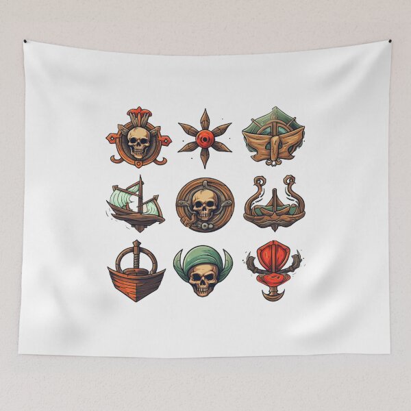 Item preview, Oldschool Retro Pirate Symbols sticker designed and sold by NatalieArtiste.