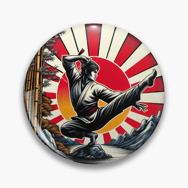 Item preview, Ninjutsu Pose Fighter japanese Flag Design designed and sold by RedDesignSyc.